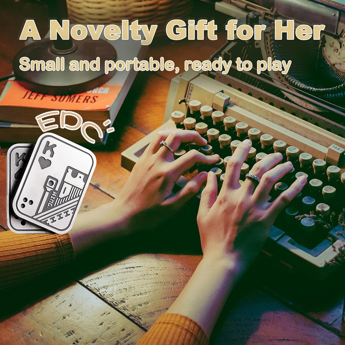 New Decompression Metal Poker Fidget_Slider，Manually Rotate Adult Office Decompression Toys to Relieve Pressure, Tabletop Toys for Adults, （KK）