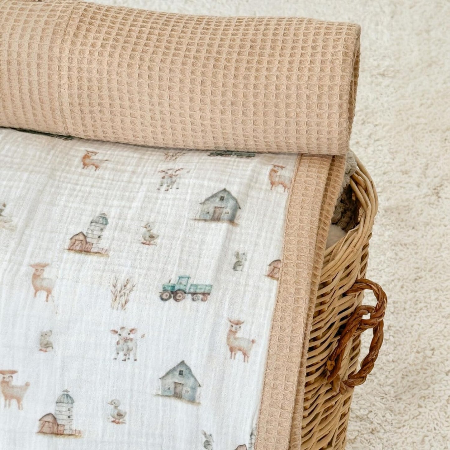 Personalized Baby Blanket with Name – Handmade 100% Organic Cotton Newborn Gift | Custom Knit Blanket for Boys, Girls, Kids & Baby Showers