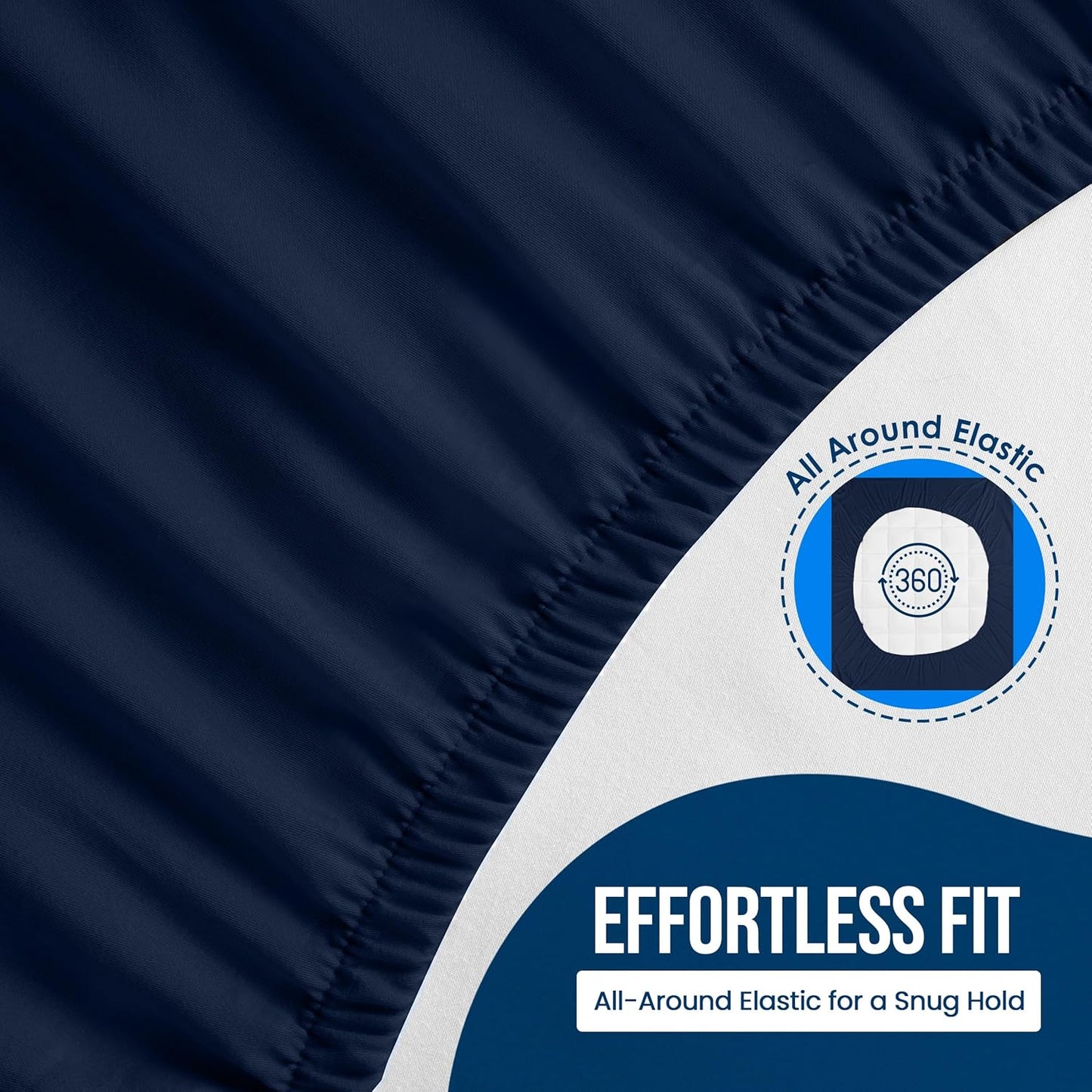 Utopia Bedding Waterproof Mattress Protector King Size, Premium Terry Mattress Cover 200 GSM, Breathable, Fitted Style with Stretchable Pockets (Navy Blue)