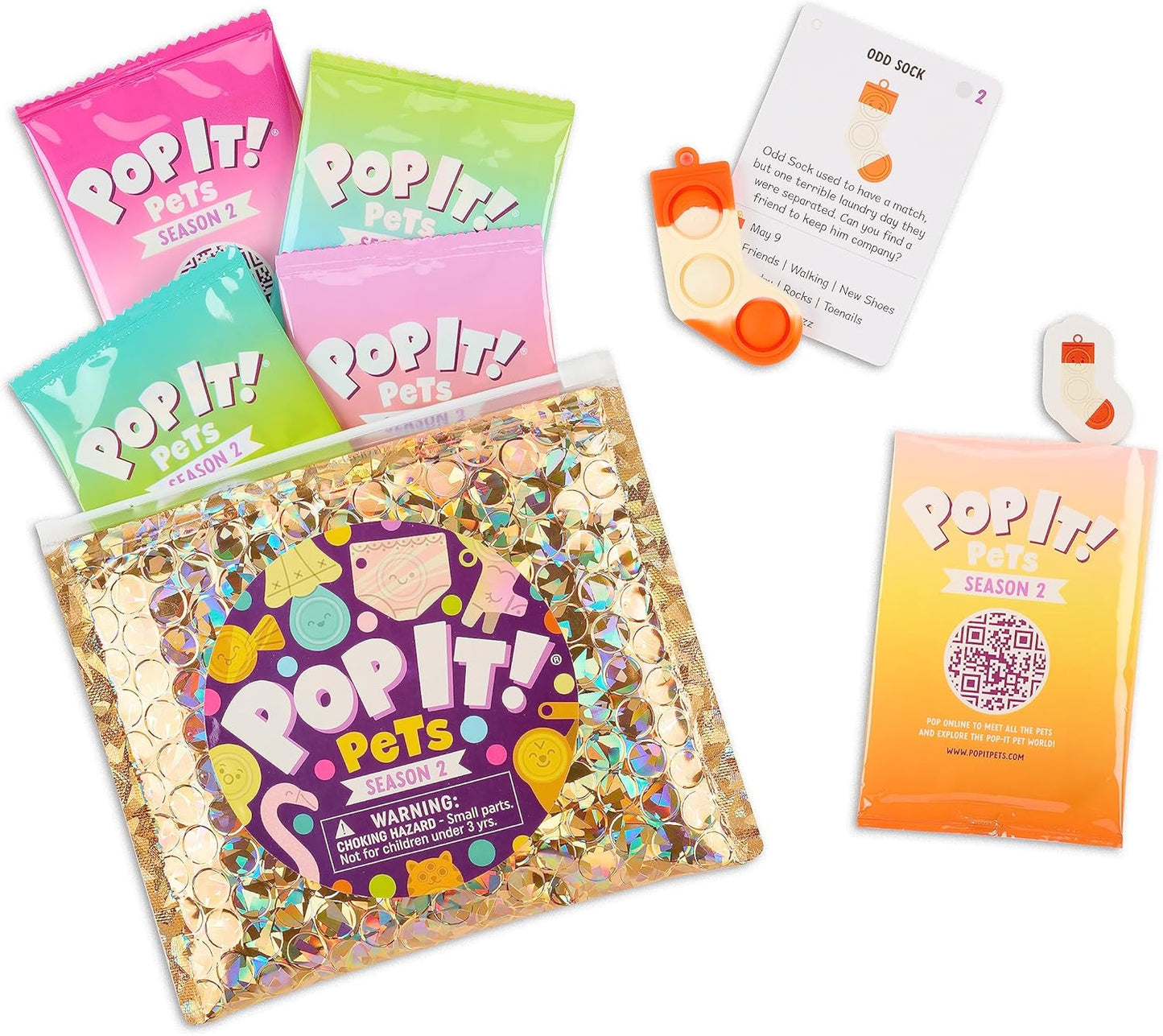 Pop It! Pets - Season 2 - The Ultimate Sensory Fidget Toy - Popping Bubbles and Adorable Characters - Collector map with Cards and Stickers from Buffalo Games