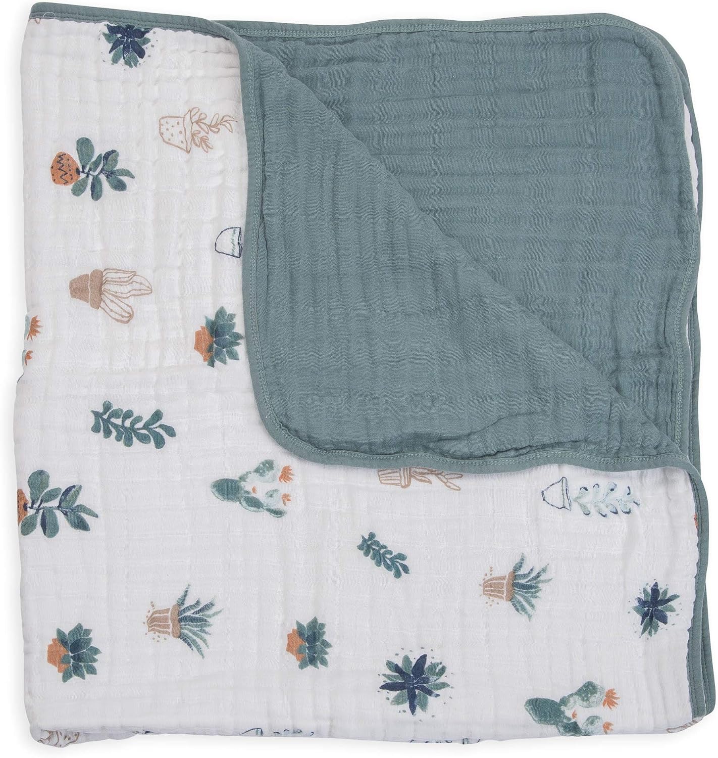 Little Unicorn Original Premium Cotton Quilt | Multi-Layered & Extra-Soft Muslin Fabric |for Babies & Toddlers (Prickle Pots)