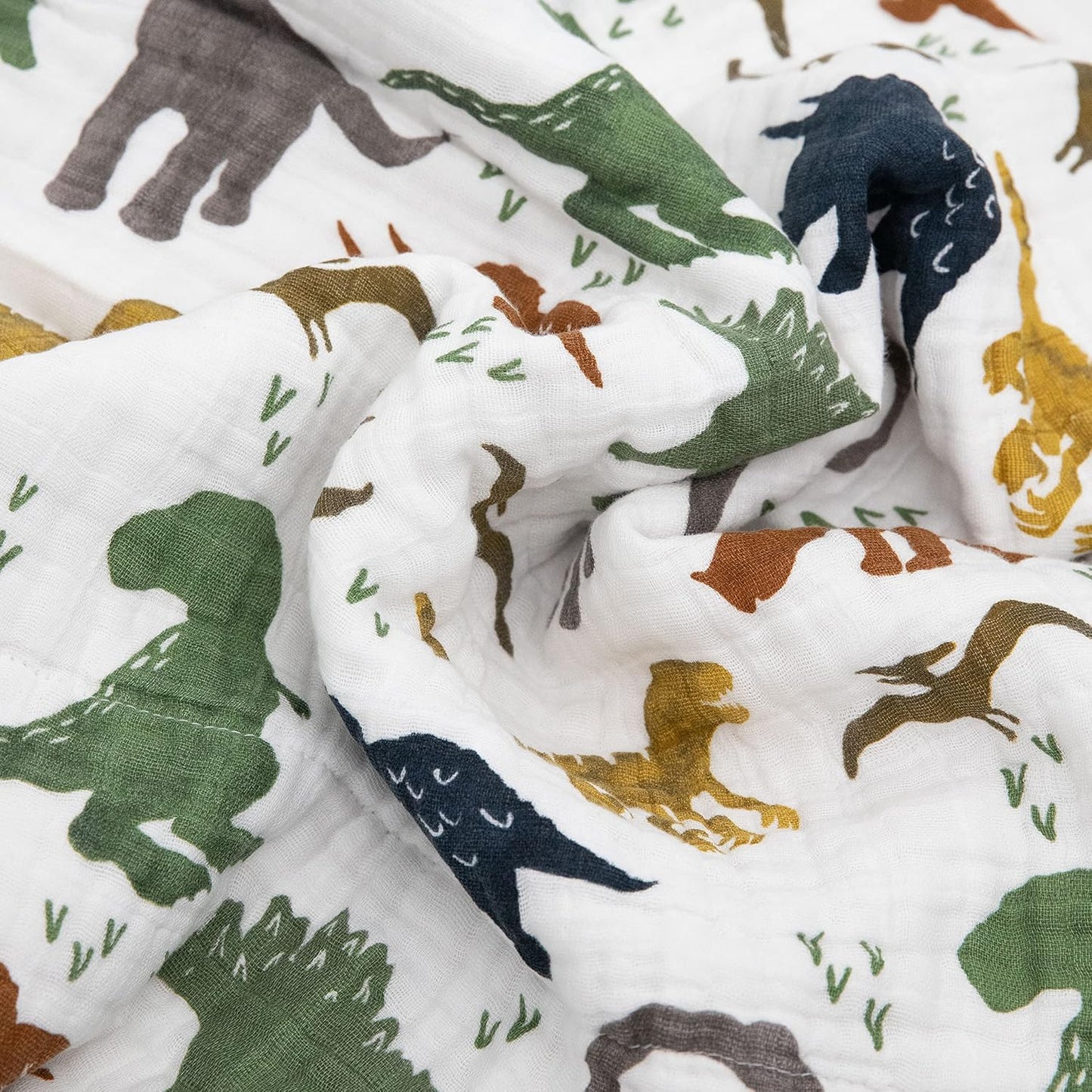 Little Unicorn Original Premium Cotton Quilt | Multi-Layered & Extra-Soft Muslin Fabric |for Babies & Toddlers (Dino Friends)