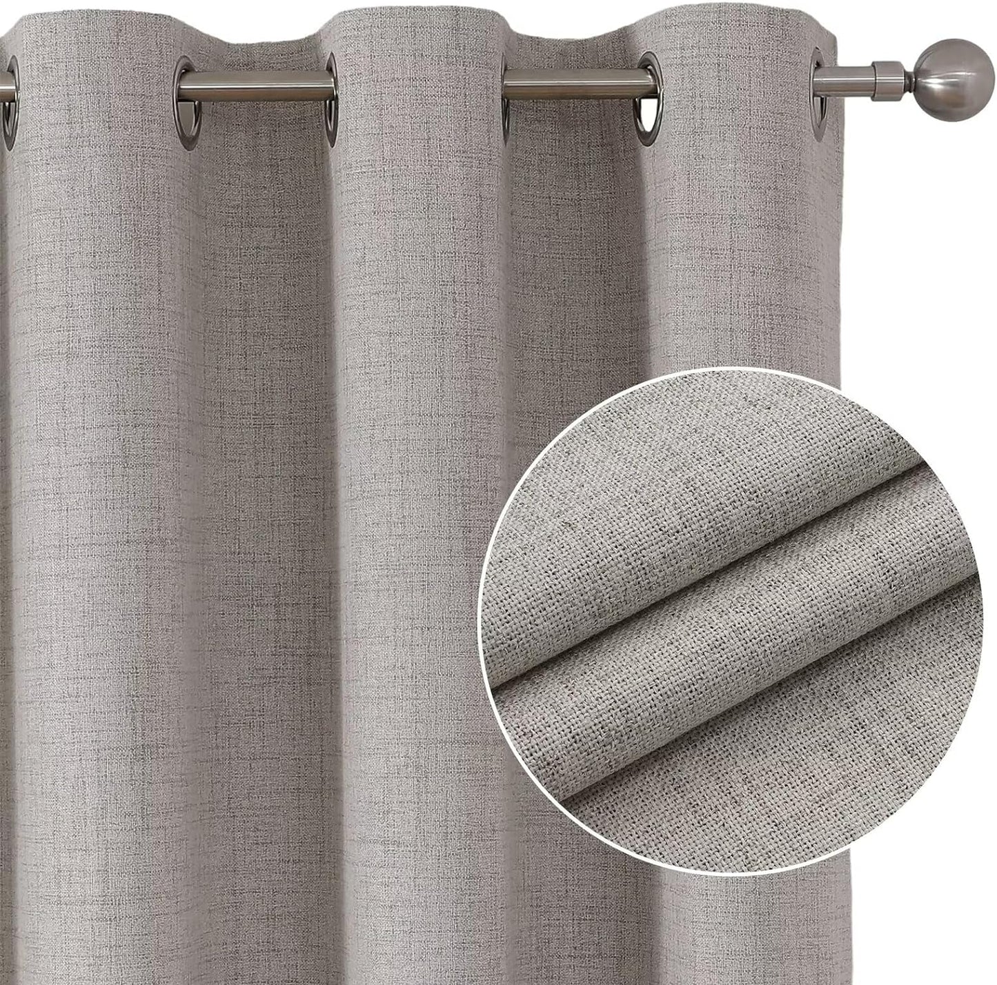Joydeco Blackout Room Divider Curtains, Extra Wide Sliding Door Drapes Living Room Curtains, Greyish White 1 Panel 100W x 96L Inch Patio Door Drapes for Room Privacy