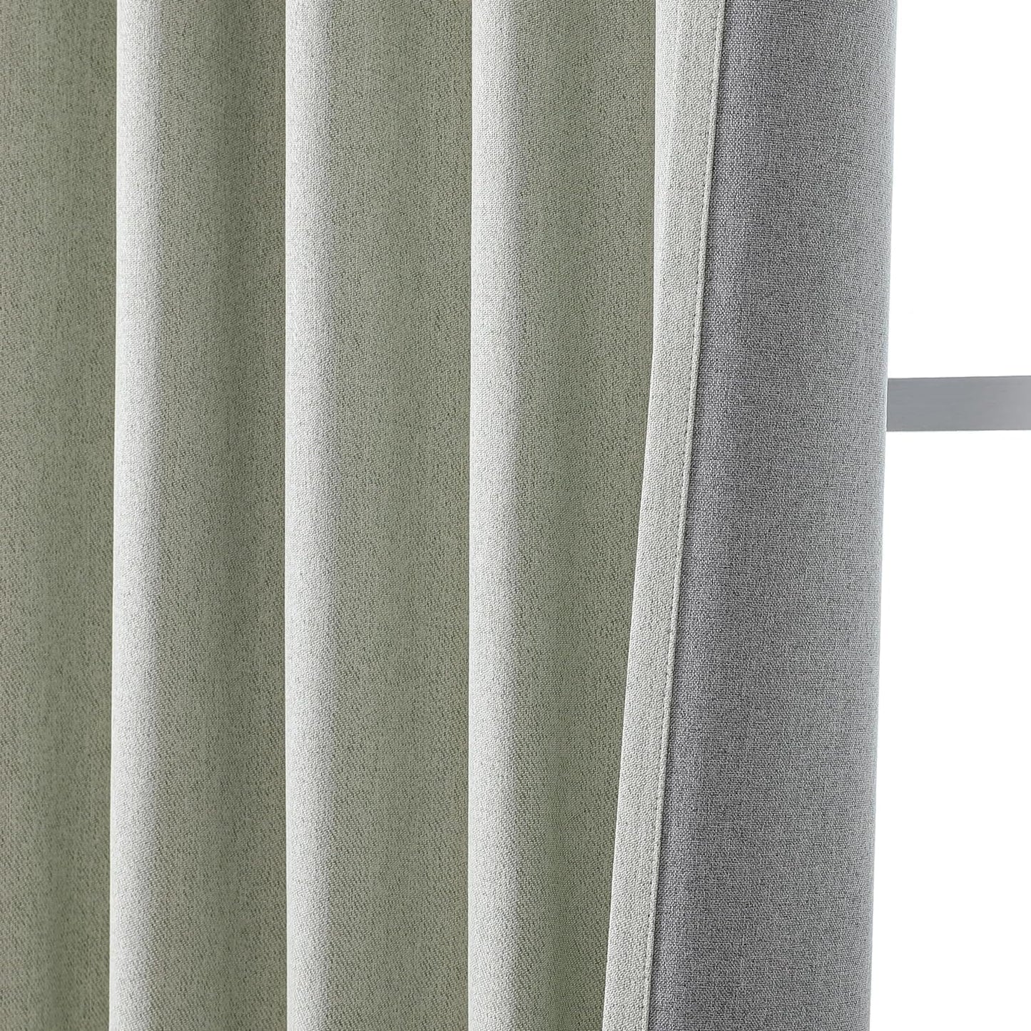 Joydeco Custom Blackout Curtains for Bedroom, Total Blackout Curtains Back Tab & Rod Pocket, Solid Thermal Insulated Window Drapes Luxury Decor for Living Room 1 Panel (Custom Size, Sage Green)