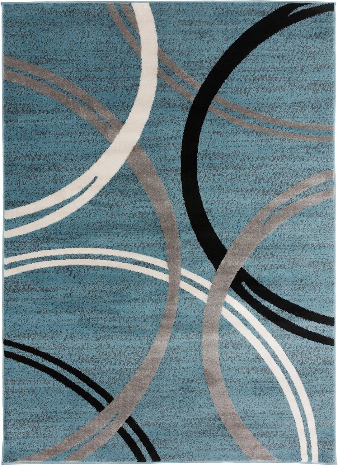 Rugshop Modern Wavy Circles Design Area Rug 12' x 15' Blue