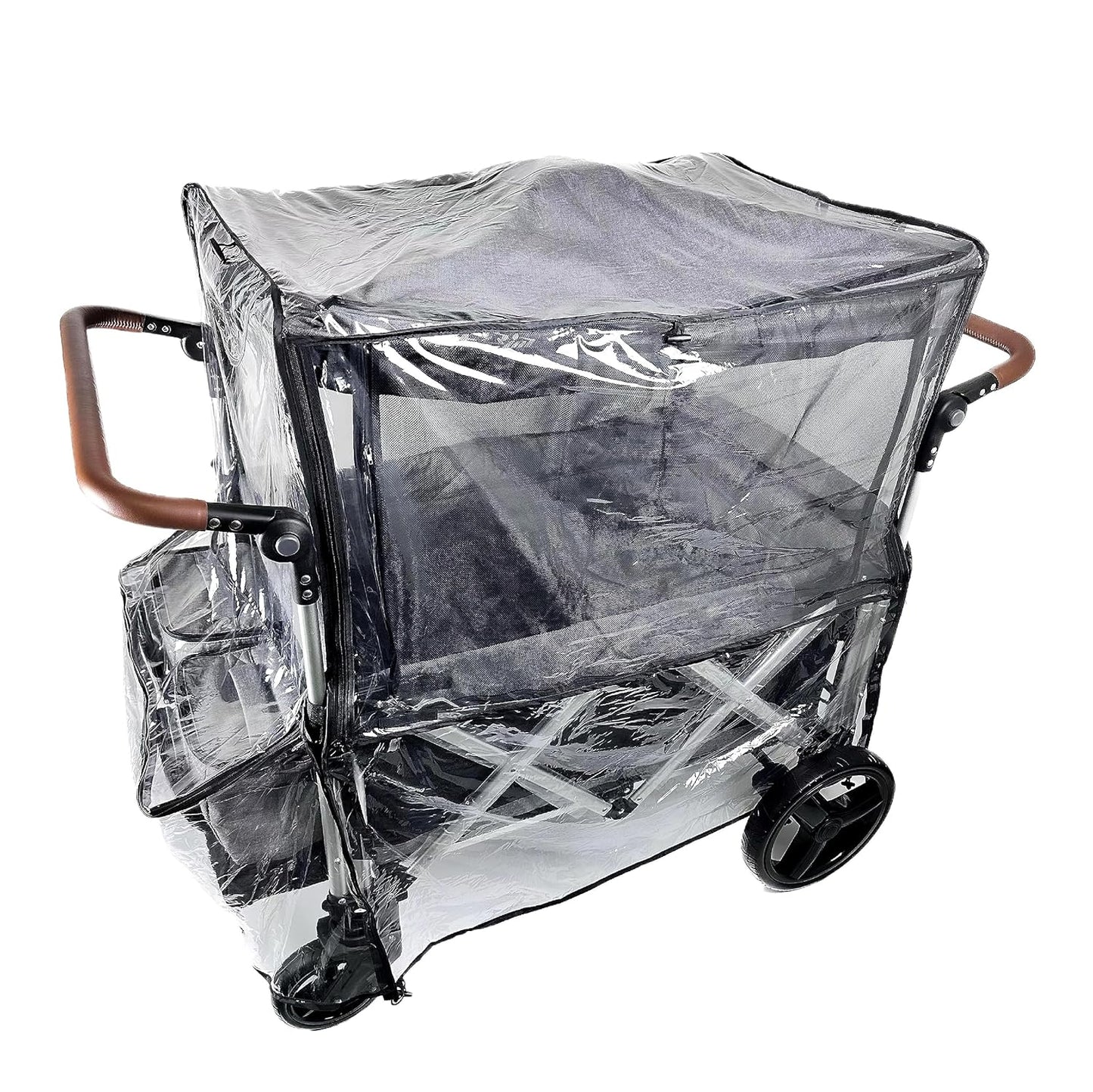 Big Size Rain Cover for Stroller, Mosquito Net for Trolley Cart, 2in1 Big Cover with Window for Picnic Camping Wagon Stroller Waterproof Windproof Accessories (Cart Not Included)
