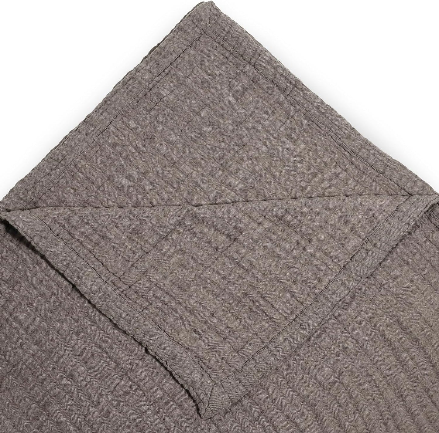 Little Unicorn Premium Quilted Throw | Super Soft, Multi-Layered Muslin XL Blanket| Great for Kids & Families (Mocha)