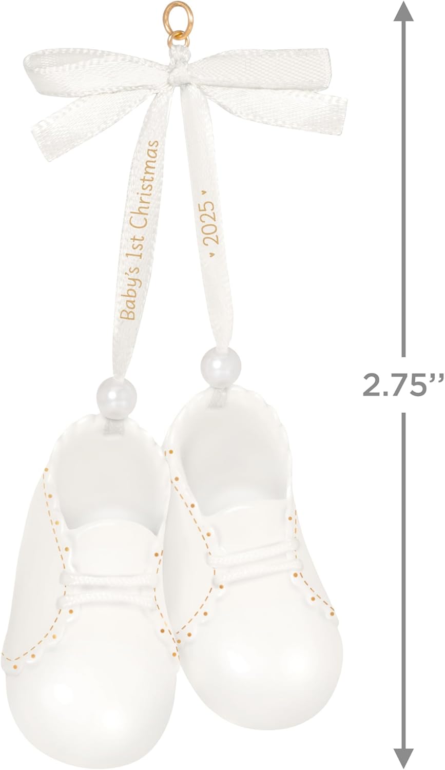 Hallmark Keepsake Christmas Ornament 2025, Baby's 1st Christmas Baby Booties 2025, Porcelain